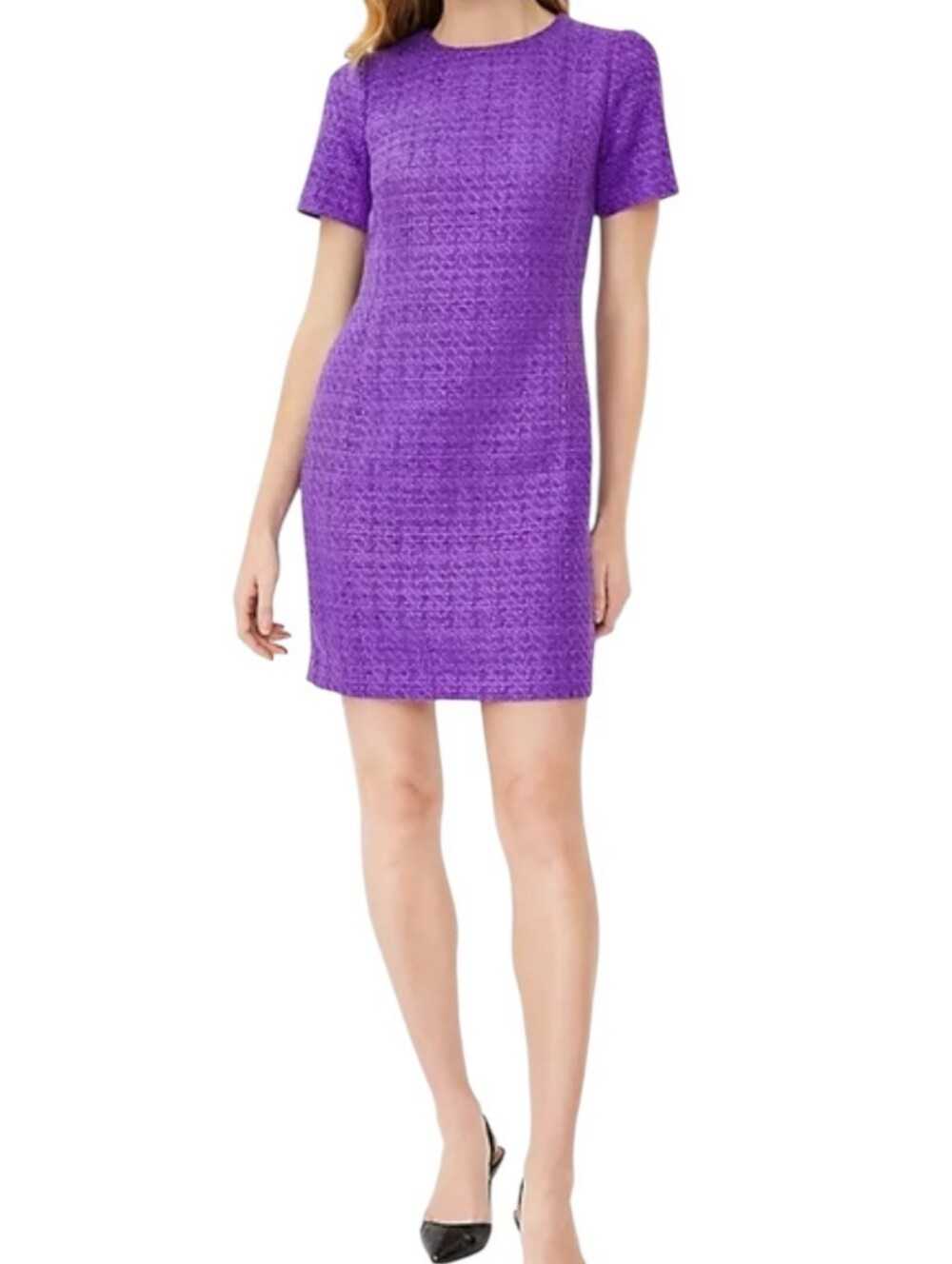 Ann Taylor Purple Tweed Sheath Dress